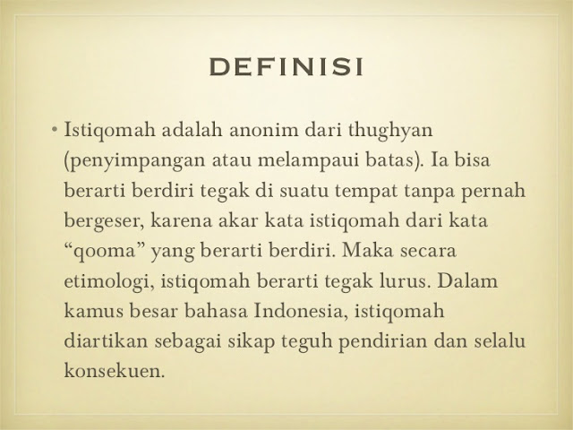 Makna dari Istiqomah Adalah? Simak Penjelasan Istiqomah Beserta Keutamaannya Berikut Makna dari Istiqomah Adalah? Simak Penjelasan Istiqomah Beserta Keutamaannya Berikut