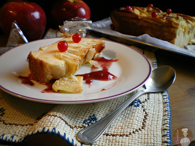 Pastel de quesitos con manzanas