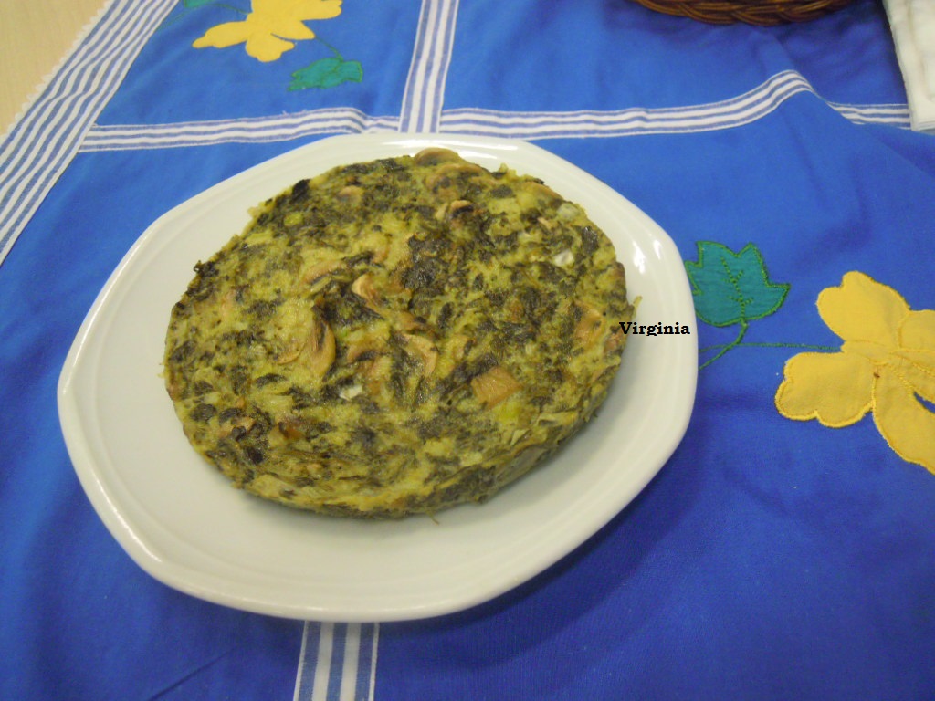 VIRGINIA CONSUSCOSAS TORTILLA DE ESPINACAS Y CHAMPIÑONES en MICROONDAS
