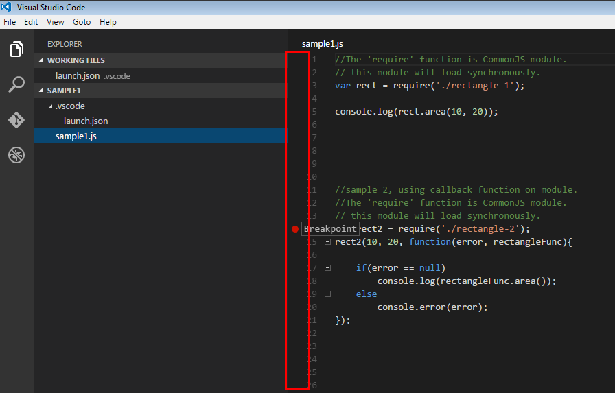 visual studio code debug nodejs