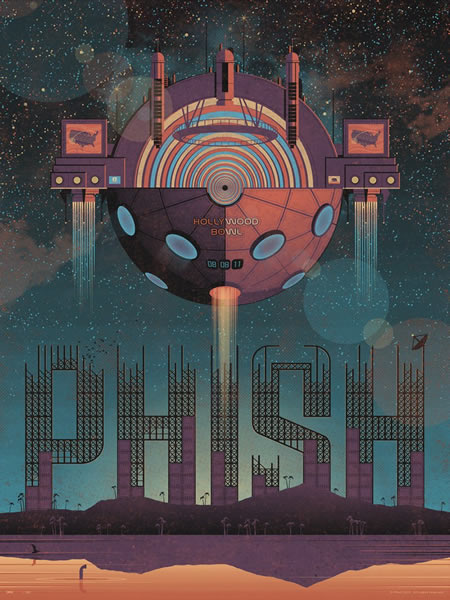 Phish: Official 8/8 Hollywood Bowl LE Poster by DKNG Studios