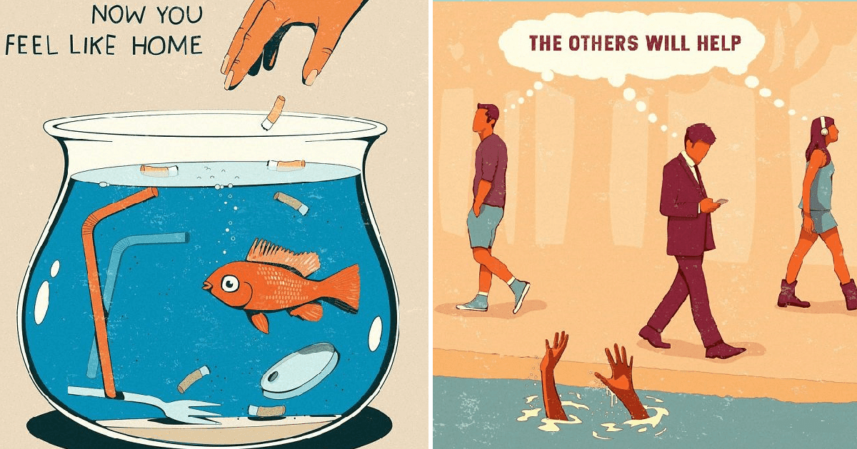 30 Honest Illustrations Depict The Problems Of Modern Society