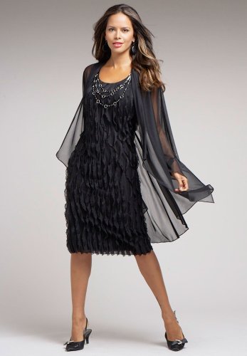 Fashions Your Like: Roamans Plus Size Ruffle Front Black Shift Dress ...