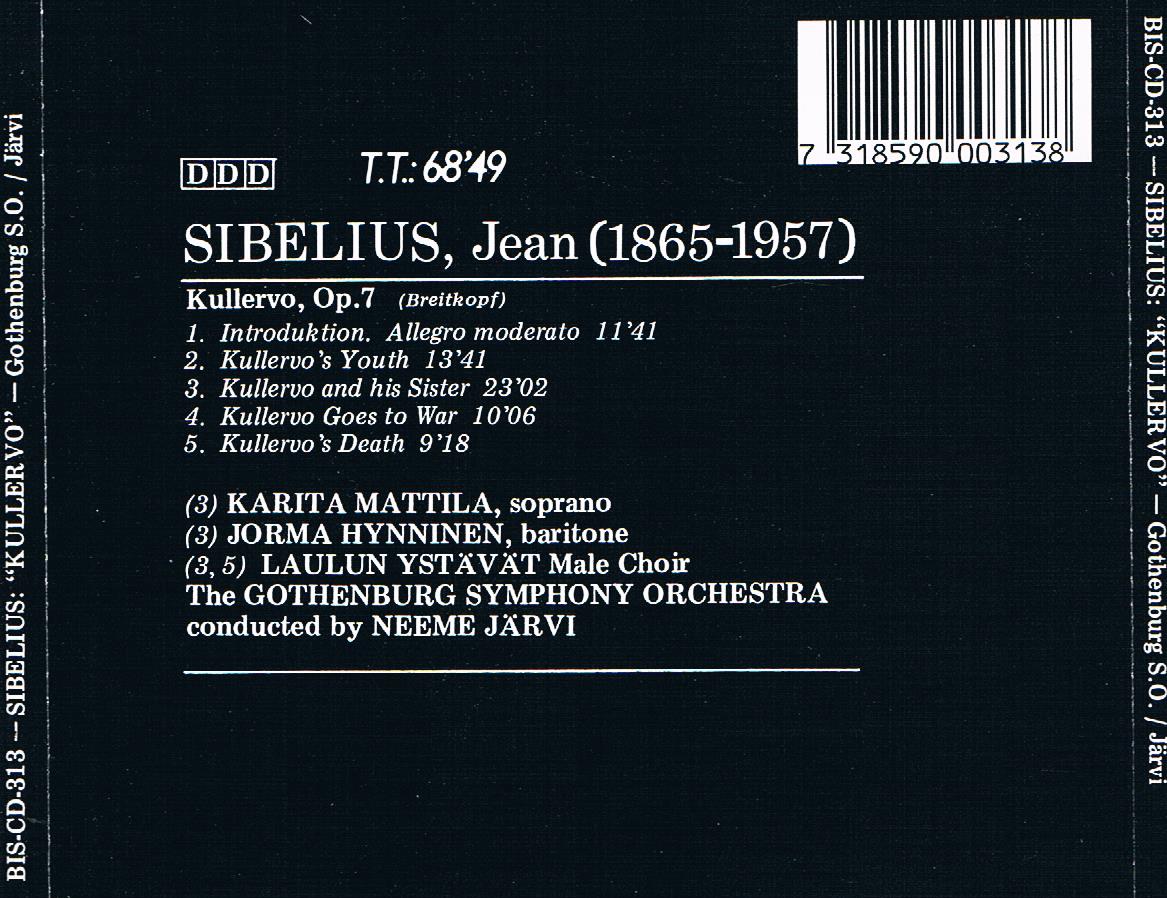 afina tus oidos Sibelius Kullervo op.7 Järvi 1985