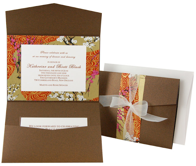 Pocket Fold Invitations Wedding Card