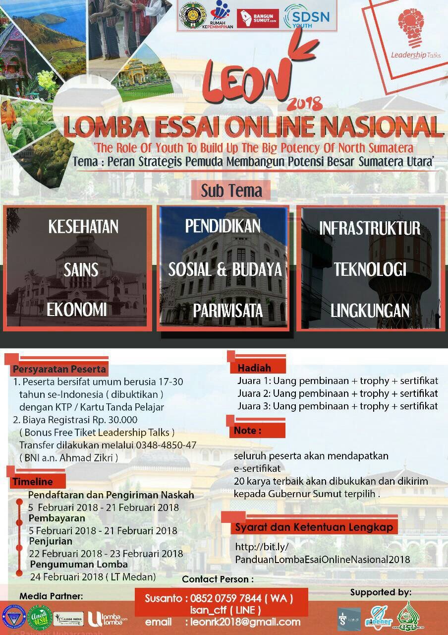 Lomba Esai Online Nasional Leon 2018 Info Lomba 2021 Terbaru