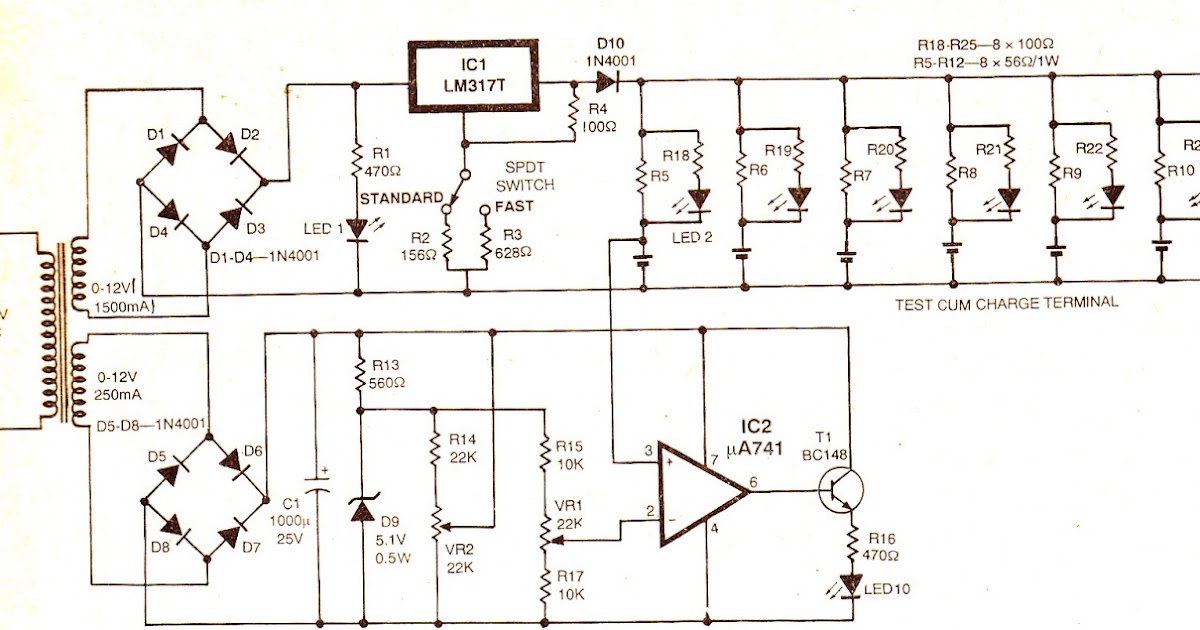 Wiring Schematic diagram: Simple Ni Cd Battery Charger Circuit