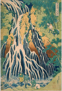Pèlerins de la cascade Kirifuri du mont Kurokam Katsushika Hokusai