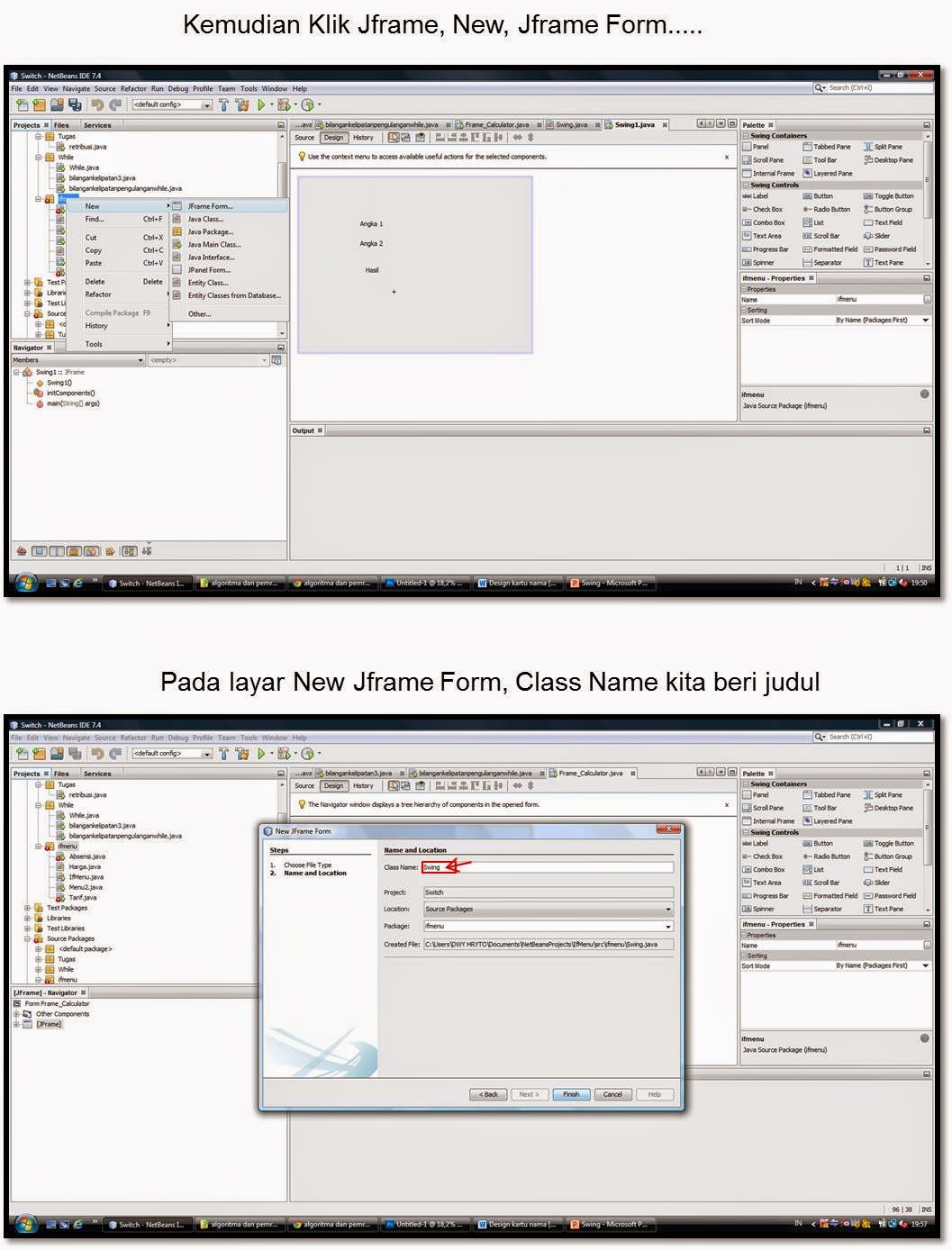 CARA PEMBUATAN APLIKASI SEDERHANA MENGGUNAKAN JAVA NETBEAN (SWING GUI