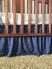 Navy Blue Ruffle Crib Skirt