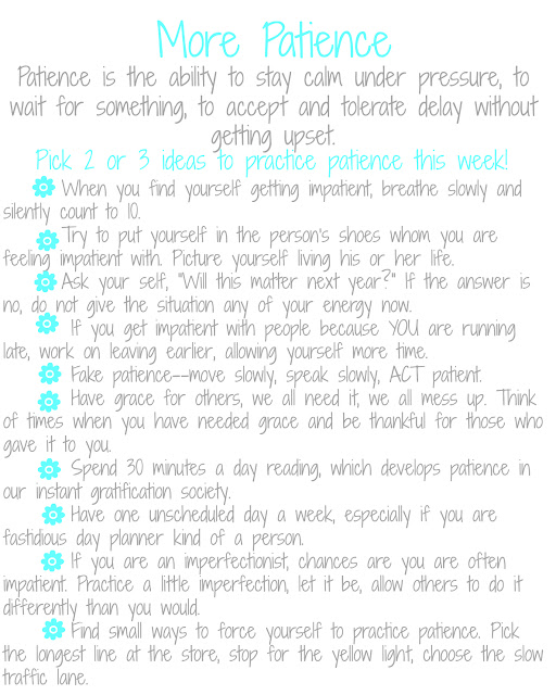 free printable easy ways to practice more patience