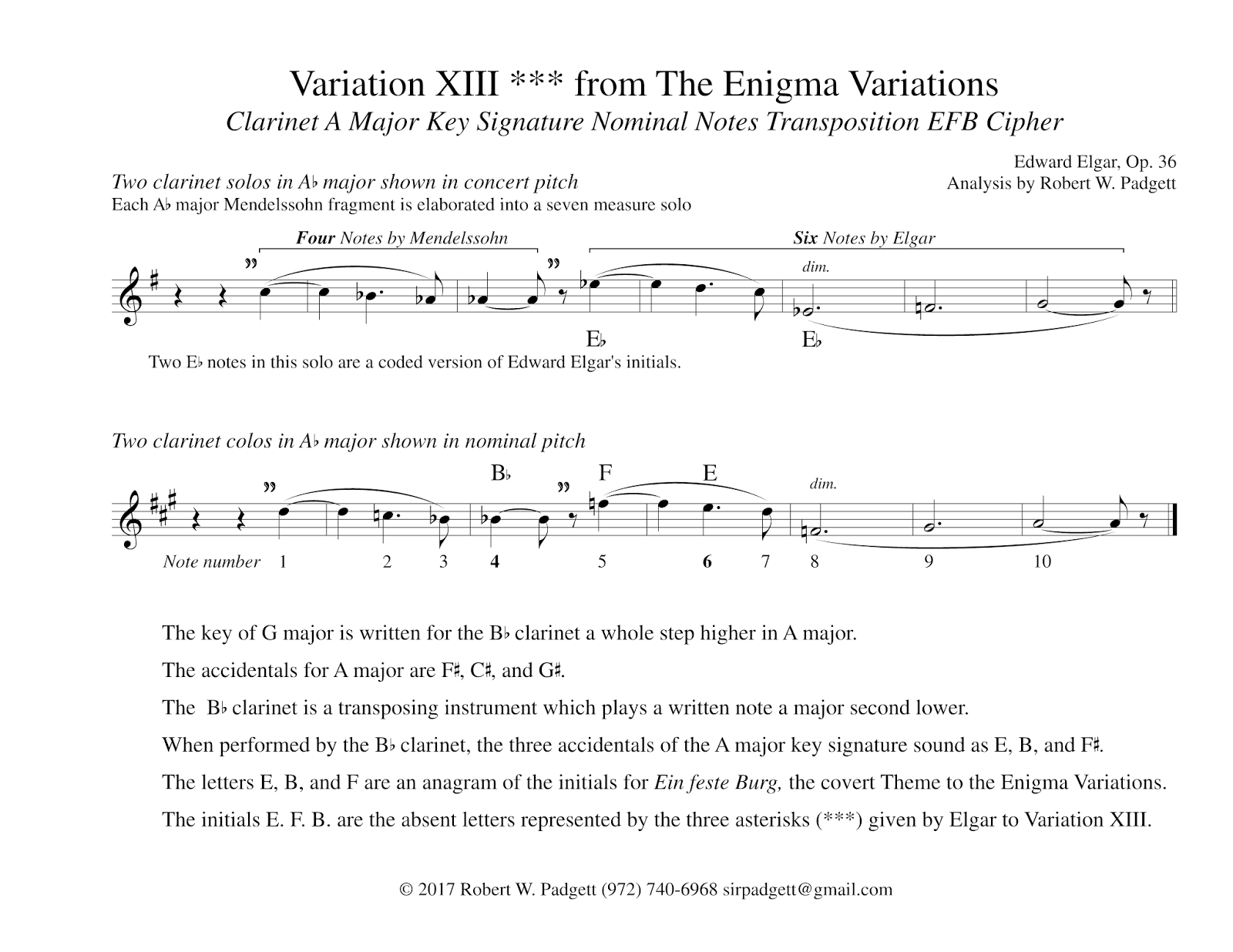 Elgar's Enigma Theme Unmasked: December 2017