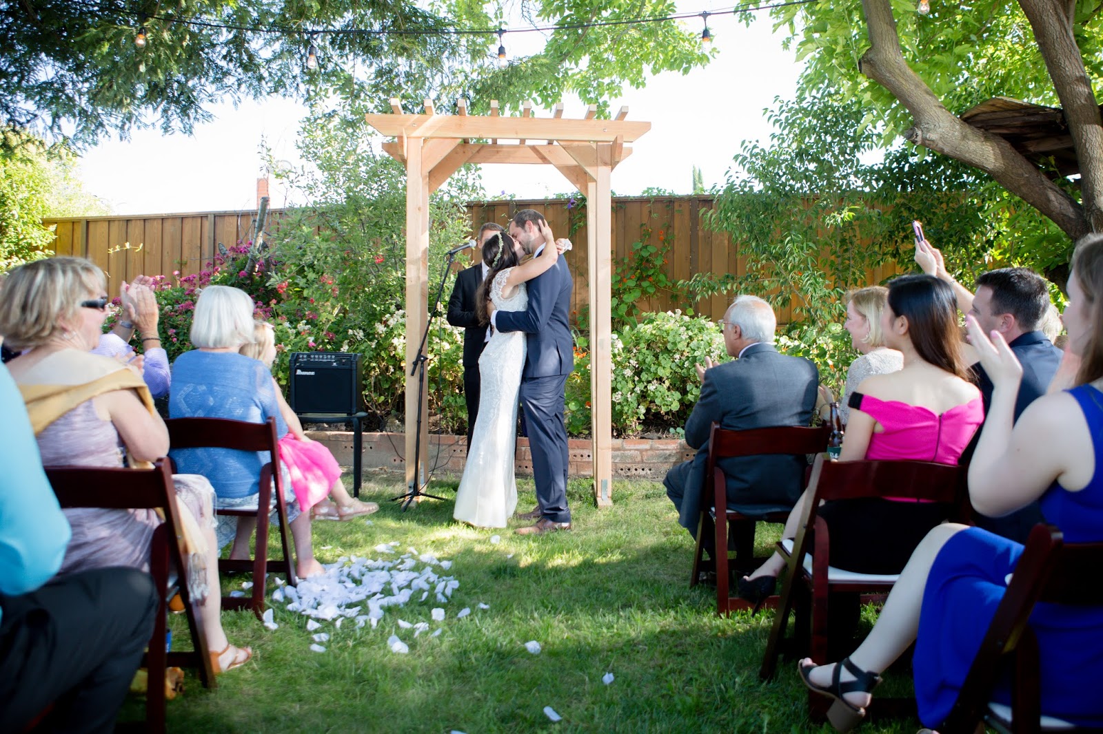Backyard wedding ceremony 