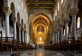 The spectacular interior of Monreale Cathedral