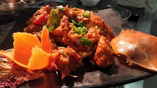 Cooked crab in schezwan sauce Food Recipe Healthy Dinner Recipe