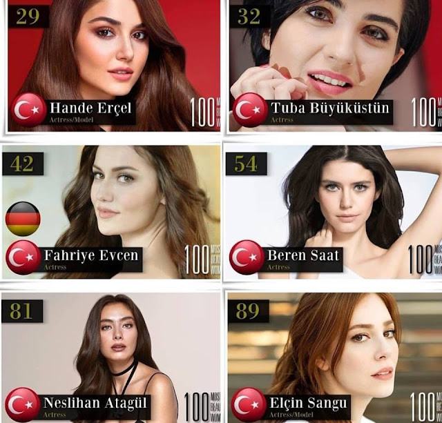 6 نجمات تركيات في قائمة أجمل 100 وجه وفهرية أفجان تثير علامات استفهام 6 نجمات تركيات في قائمة أجمل 100 وجه وفهرية أفجان تثير علامات استفهام