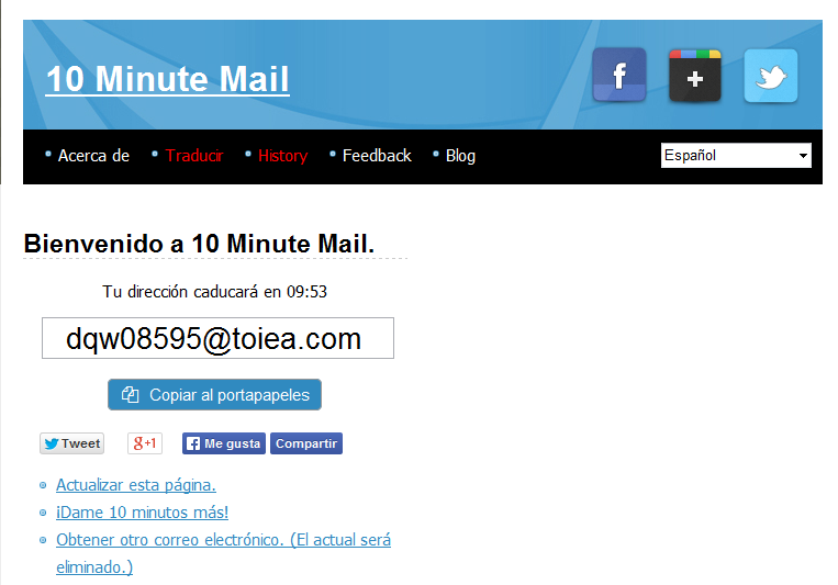 10 Minute Mail: Para crear correos electrónicos ...