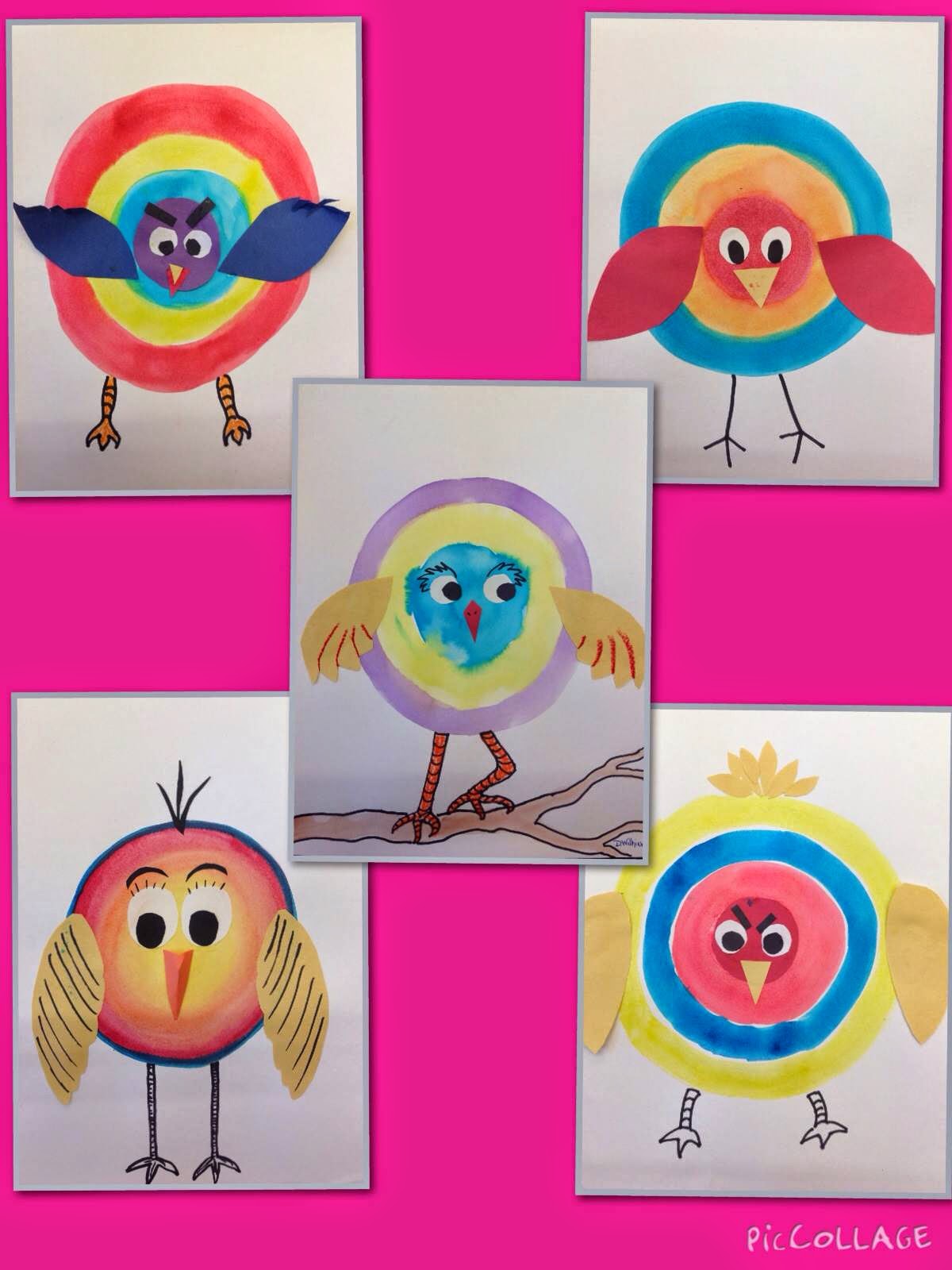 Kandinsky Inspired: TEACHER CREATED: Concentric Birds