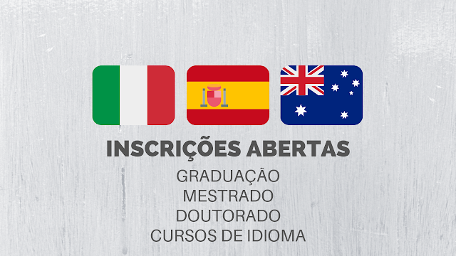 Inscrições abertas para bolsas de estudo no exterior: Itália, Espanha e Austrália