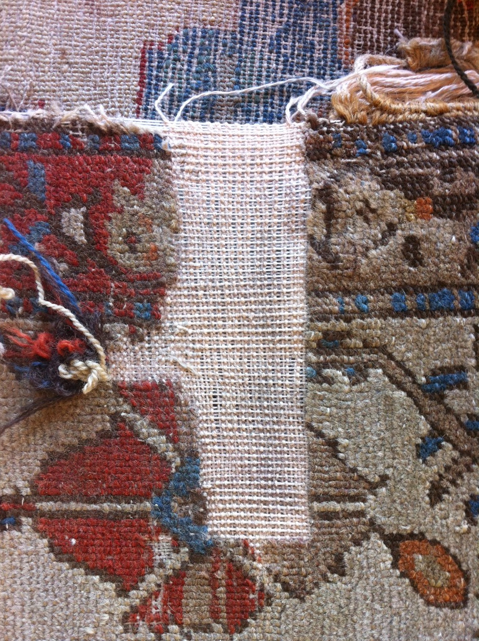 Antique Persian Rug Restoration In Process