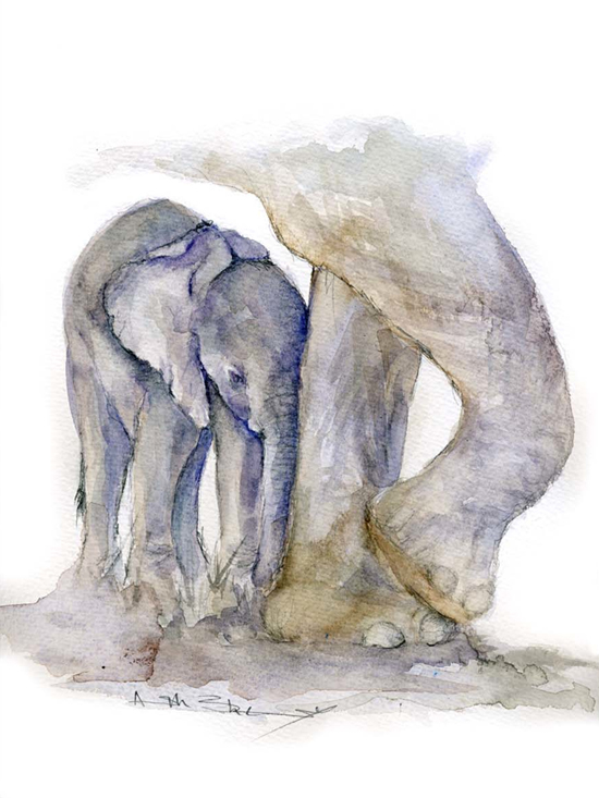 Safari Fusion blog | Elephant Watercolours by Angela Sheldrick | Beautiful original artworks from Kenya