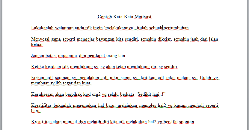 Materi Pelajaran 6 Contoh Kata Motivasi Di Raport Sd