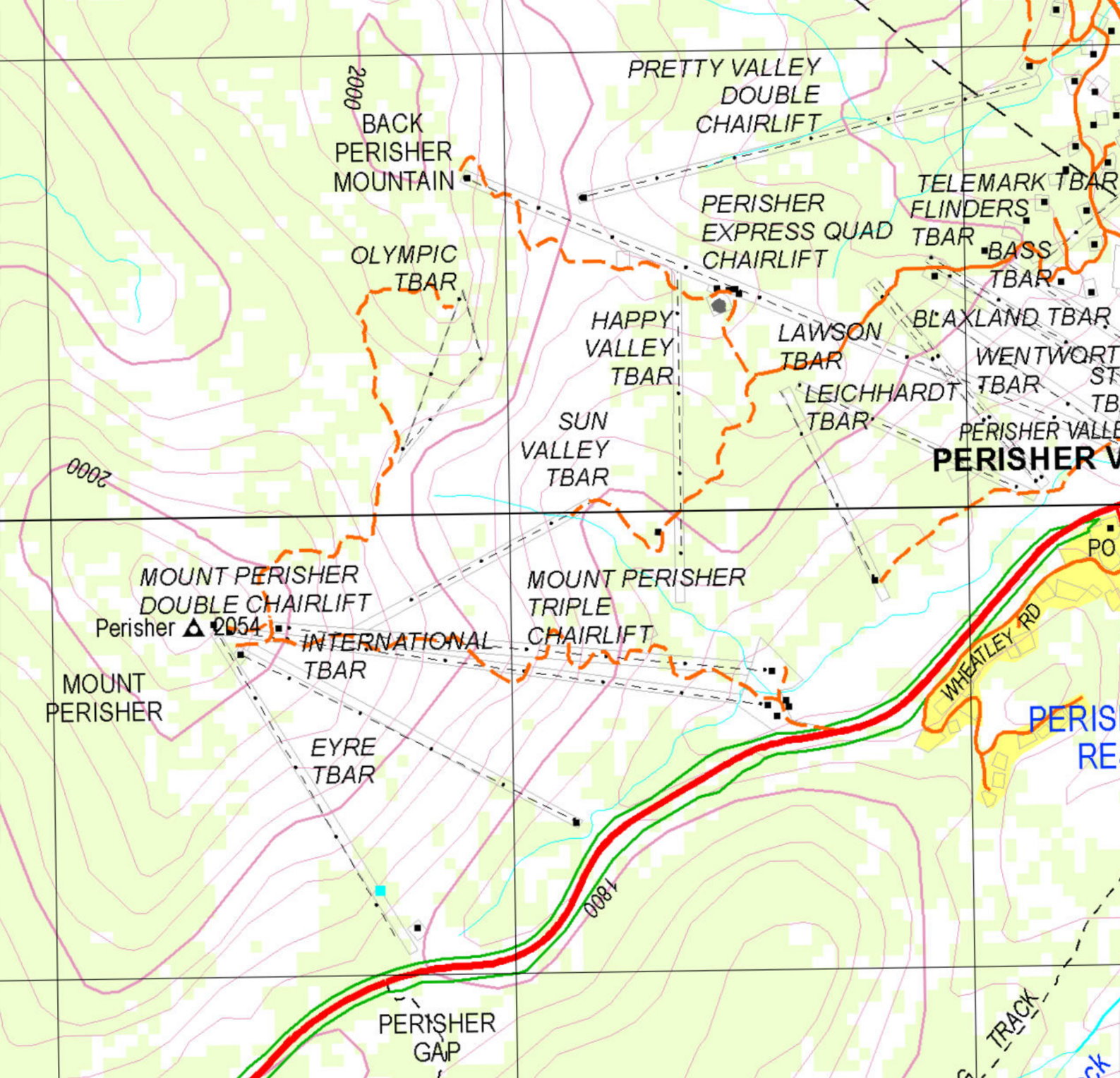Mountains Mt Perisher & Back Perisher Mtn, Kosciuszko Nat Pk, NSW