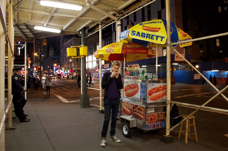 sending postcards street meat