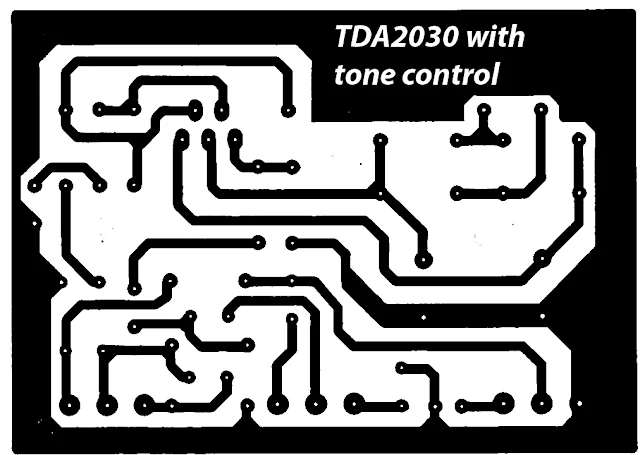 PCB design TDA2030 complete tone control