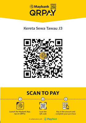 Bayaran QRPAY Kereta Sewa Tawau J3