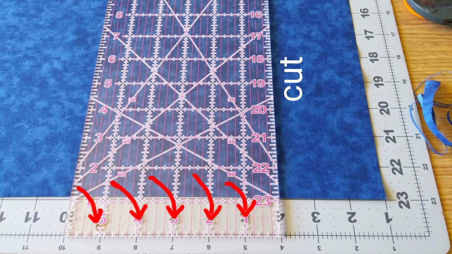 PJ's Crafty Creations Cutting Strips of Fabric