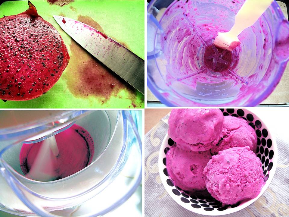 Foodiva's Kitchen DragonfruitBasil Mascarpone Ice Cream and Mochi Ice