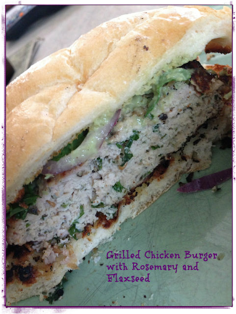 Big Green Egg Tailgating: Chicken Burger with Rosemary and Flaxseed