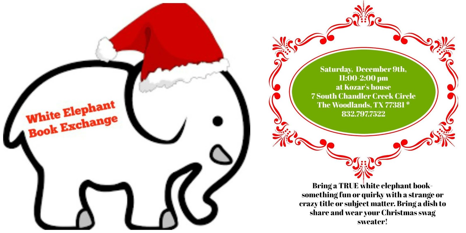 acfw the woodlands christmas 2017 white elephant book exchange