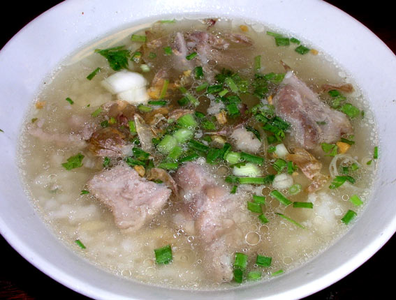 Rice soup with minced pork, a pork and rice recipe to cook!