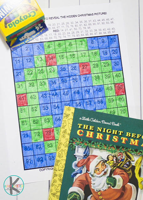 You are going to love these super cute Christmas color by number worksheets with a fun Twas the Night Before Christmas theme. Children will Book Activity that helps kids practice counting to 100 with a free 100s Chart Color By Number. This christmas color by number printables is perfect for preschool, pre-k, kindergarten, and first grade students as an educational Christmas activity!