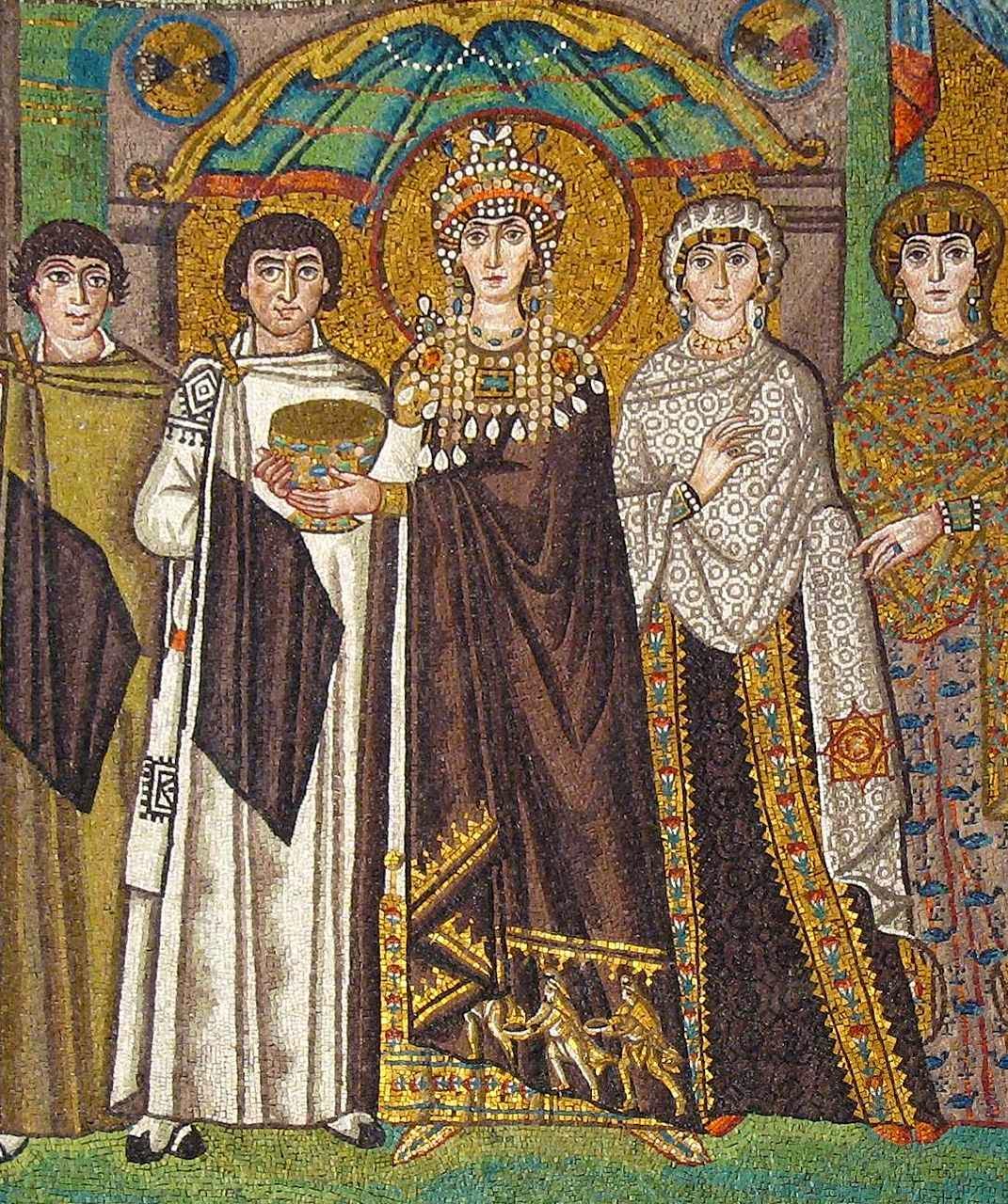 Ravenna, igreja de San Vitale, imperatriz Teodora e séquito.