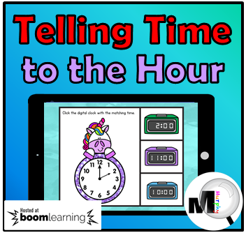 https://www.teacherspayteachers.com/Product/Telling-Time-to-the-Hour-Boom-Cards-3849987