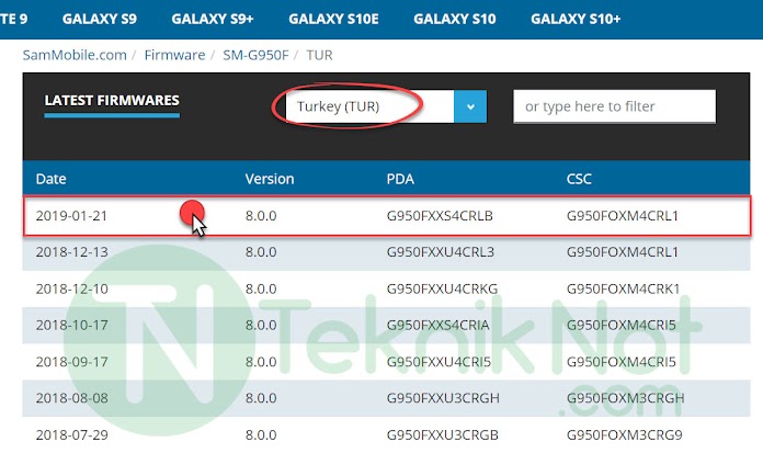 SamMobile'den Samsung Stock ROM indirme
