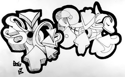 Draw graffiti, graffiti, graffiti drawing