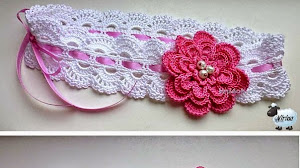 Patrón crochet de vincha con flor