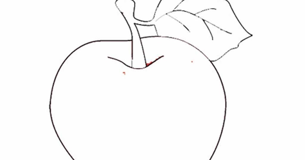 lembar gambar mewarnai buah apel
