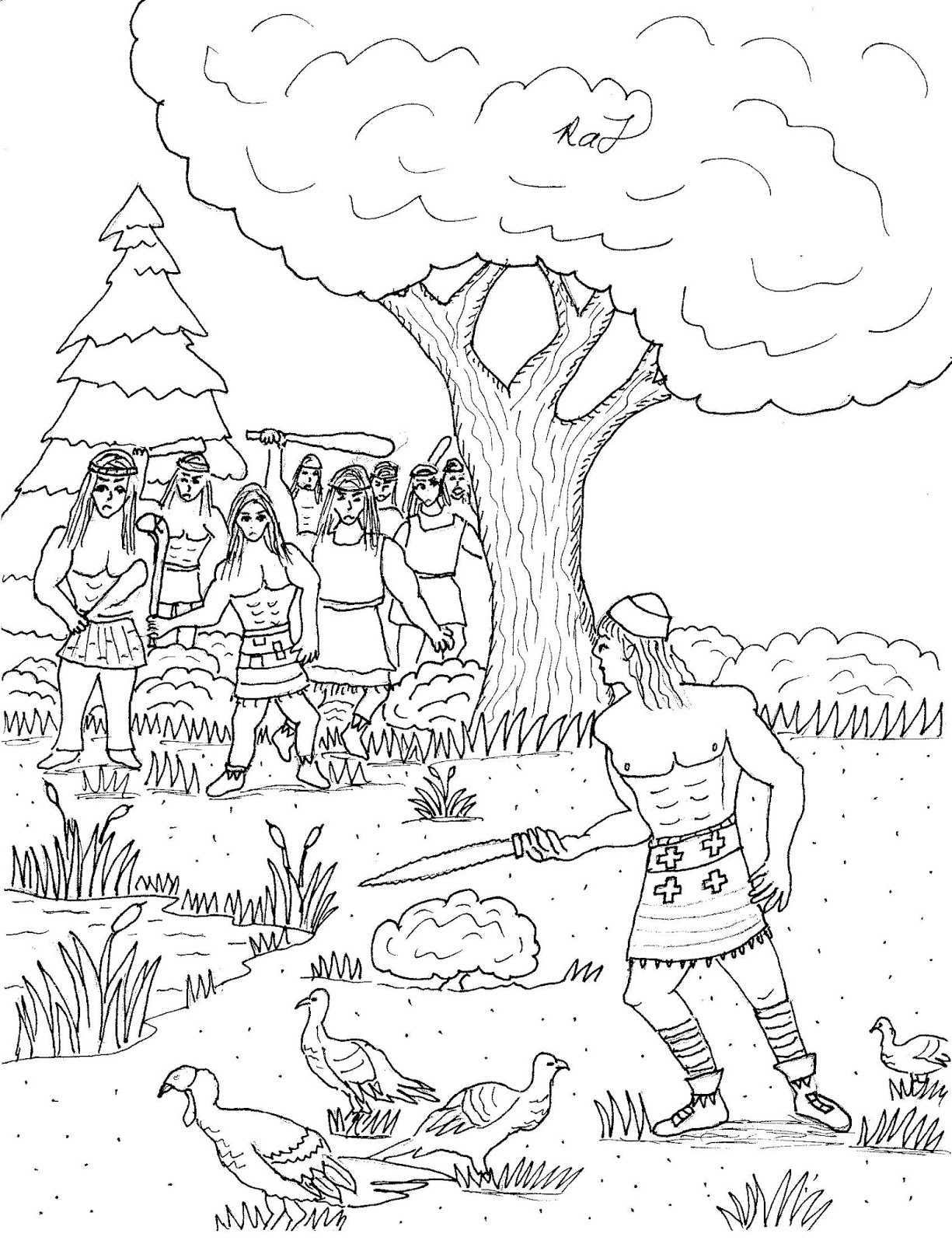 Lds Ammon The Missionary Coloring - Ammon%2Bvs%2Bthe%2BRobbers 