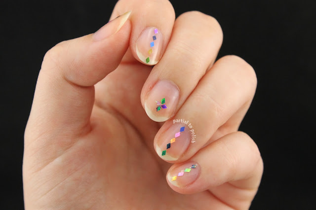 Negative Space (Naked) Holographic Diamond Glitter Nails