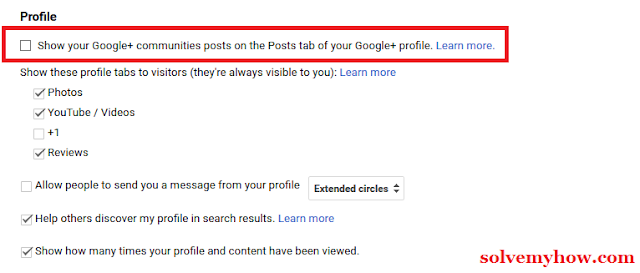 Hide Your G+ Community Post From Your Google Plus Profile