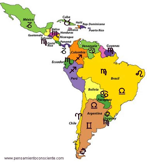 signos de los pa 237 ses de centro y sudam 233 rica mapa de centro y sudamerica