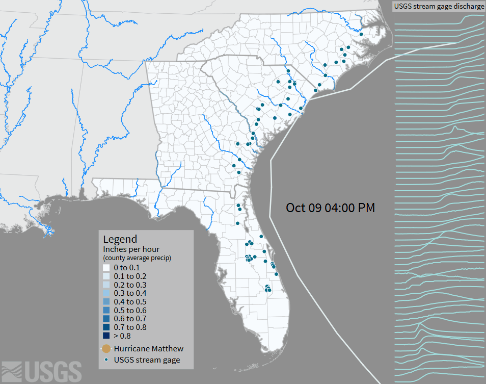 Hurricane Matthew's water footprint
