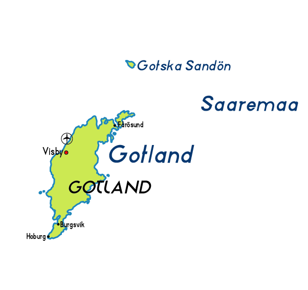 Gotland Karta över Staden | Sverige Stadskarta Geografi Plats