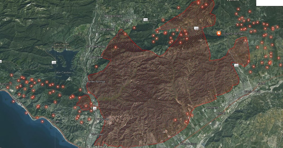 Live Map of Ventura Thomas Fires Near Oil & Gas Drilling