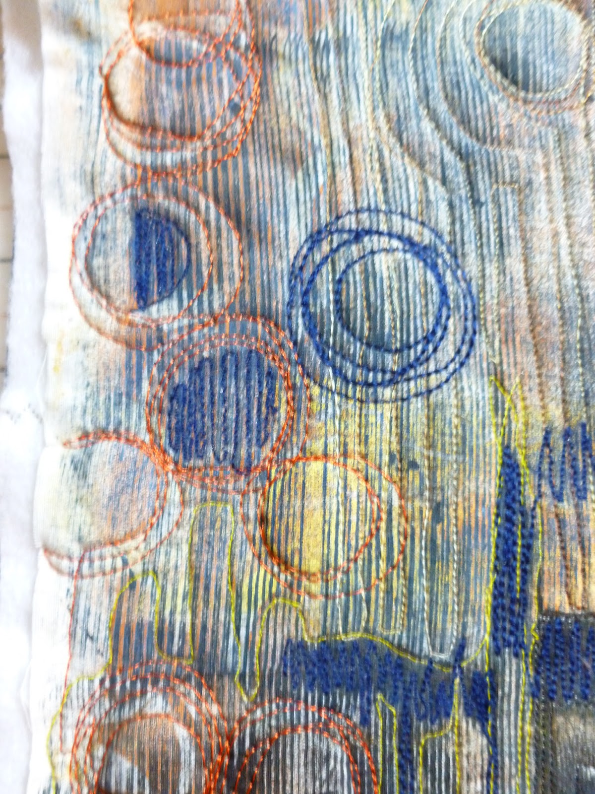 Gelli Plate and wood fabric stamps - Lynda Heines Fabric Design